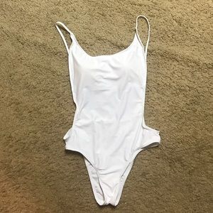 High waisted, open back one peice